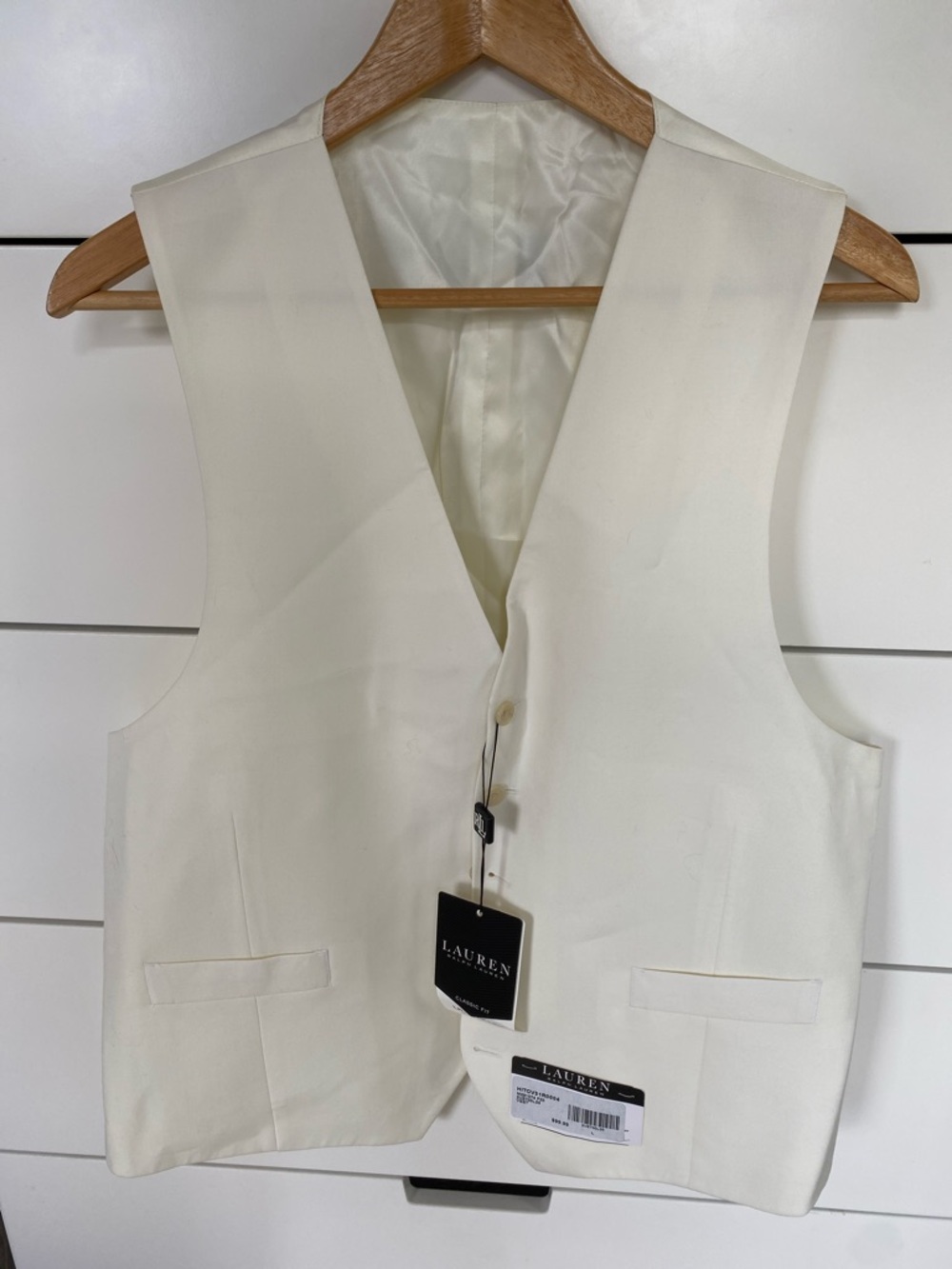 Lauren Ralph Lauren Ivory V-Neck Dress Vest